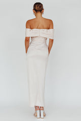 Amaryllis Off-Shoulder Twist Maxi Dress Pearl
