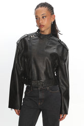 LIONESS Driftwood Bomber Jacket Onyx